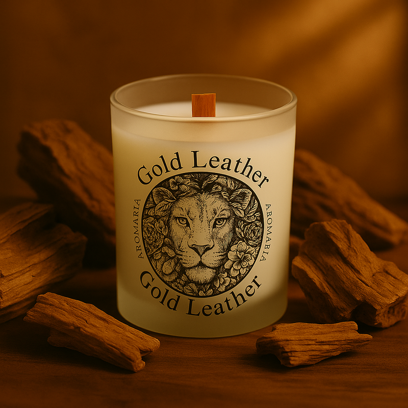 Vela Gold Leather 180 gr - Aromaria | Interior Fragrances